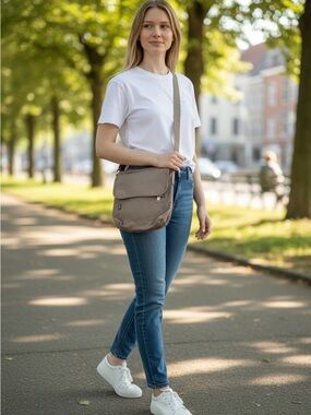 Peak RFID Everyday Taupe Crossbody Bag - Lightweight Women’s Shoulder Bag